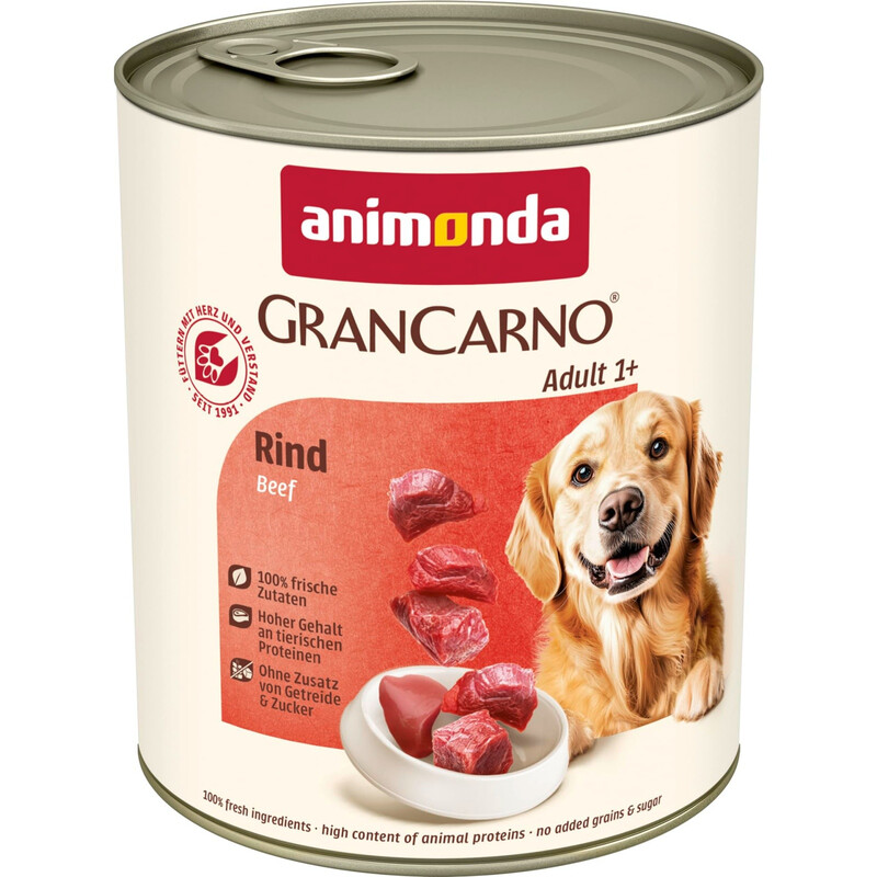 animonda GranCarno Adult Rind Hundenassfutter, getreidefrei, 6 × 800 g