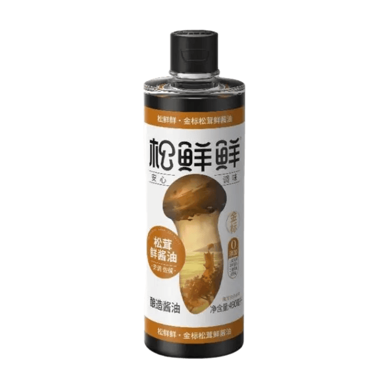 Songxianxian Golden Label Fresh Aromatisierte Sojasauce mit Matsutake-Aroma, 490 ml