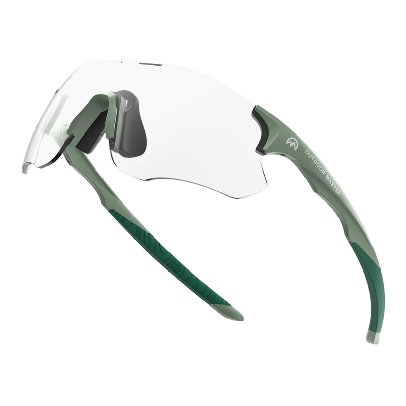 OutdoorMaster fotochromische fietsbril, gepolariseerde zonnebril met hoge definitie, groen