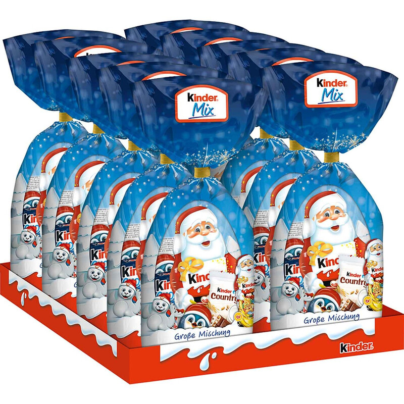 Kinder Mix großes Sortiment Kinder Schokolade Hohlfigur, Kinder Country, Kinder Schokolade, Kinder Mini Friends knuspriger Keks, 201 g Packung