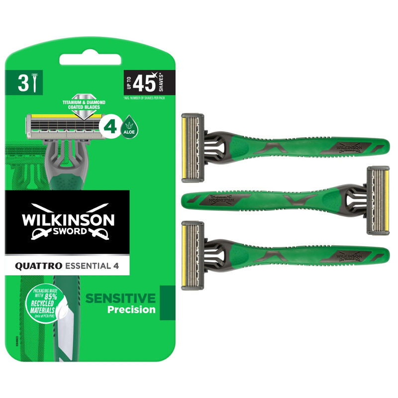 Wilkinson Sword Quattro Essential 4 Sensitive Precision rasoirs jetables 3 pcs - vue 8