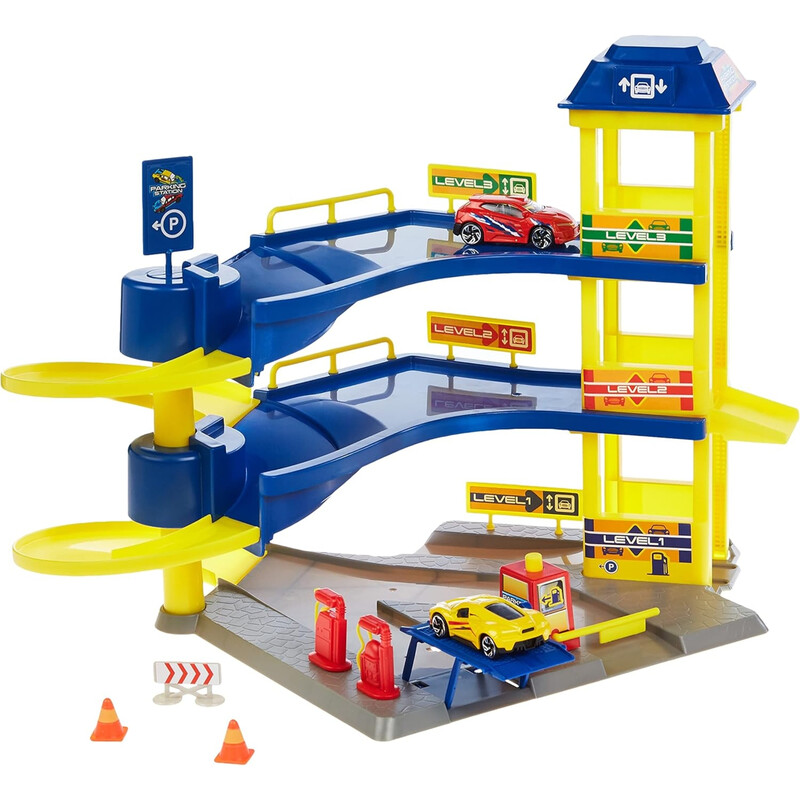 Dickie Parking Station Garage Playset with 2 Vehicles