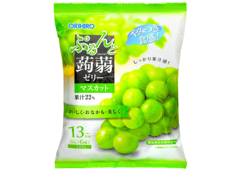 Orihiro Konjac Jelly Muscat Grape Flavor 120g (6-Pack, 20g Each)