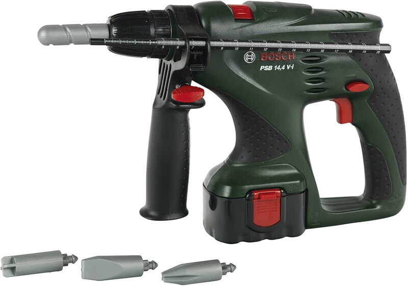 KLEIN Spielzeug Bosch Schlagbohrmaschine Spielset - Kinder Elektrowerkzeug Set für kreativen Handwerkerspielspaß