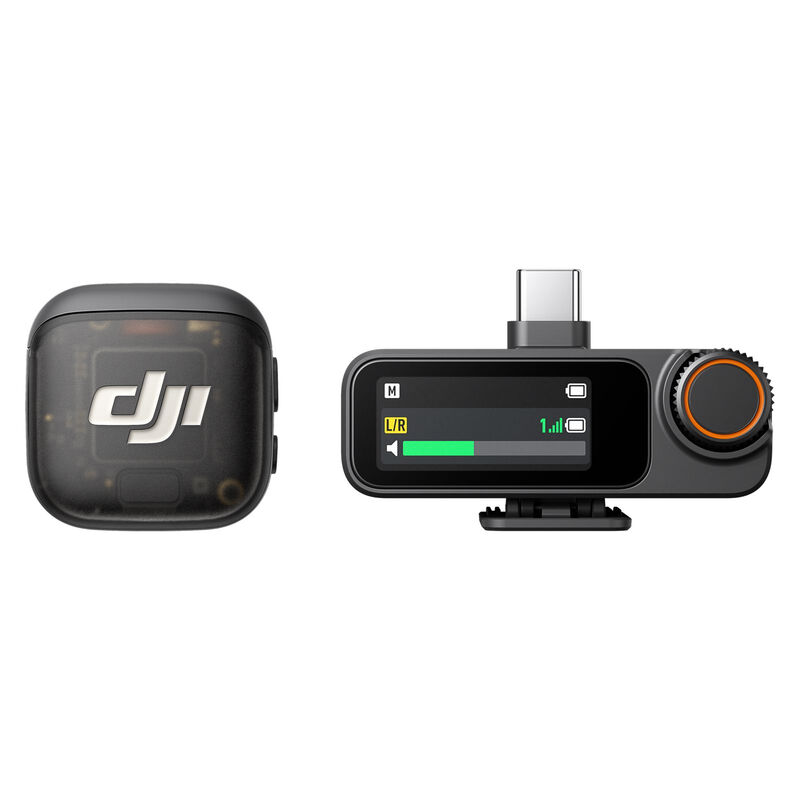 DJI Mic 3 (1 TX + 1 RX), draadloze microfoon voor iPhone/camera/Android, ultralicht, adaptieve versterkingsregeling voor gebalanceerd volume, tot 28 uur gebruikstijd, vlog