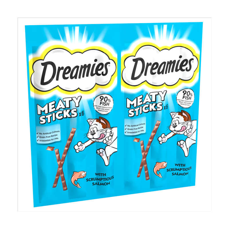 Meaty Sticks Adult Cat Treats with Scrumptious Salmon 30g