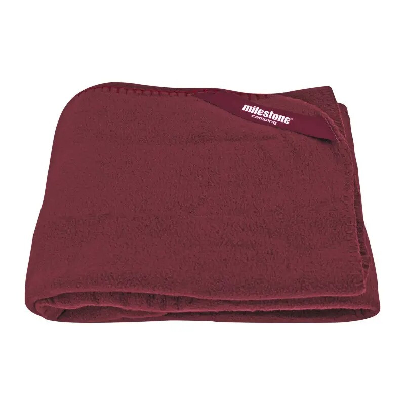 Milestone Burgundy Camping Thermal Blanket Fleece 200Gsm 120X150cm