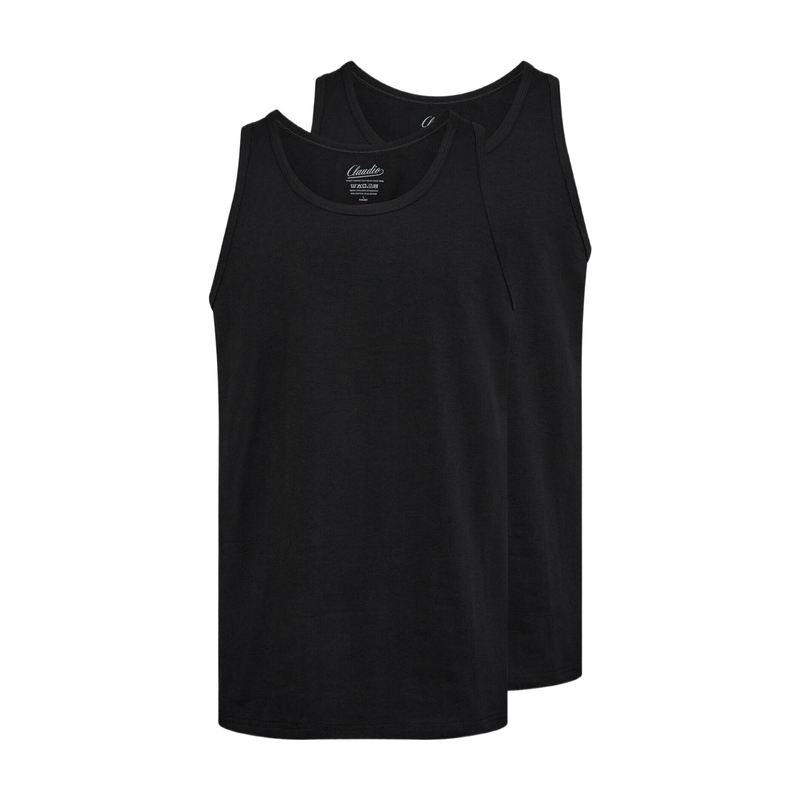 JBS Claudio 2er-Pack Baumwoll-Tanktops Schwarz M