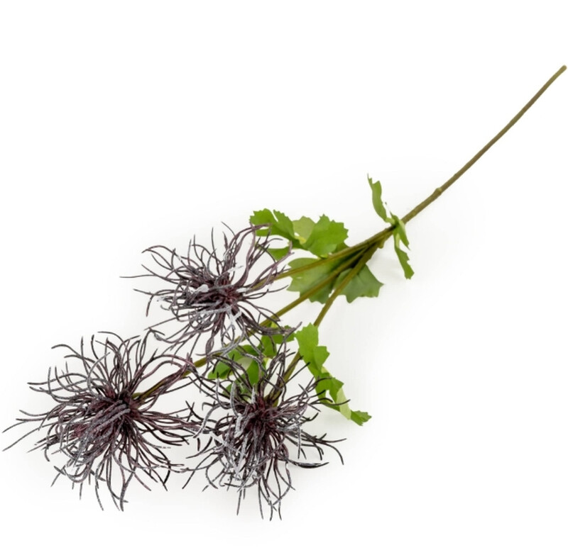 Candlelight Purple Artificial Echinops Flower Stem 66Cm
