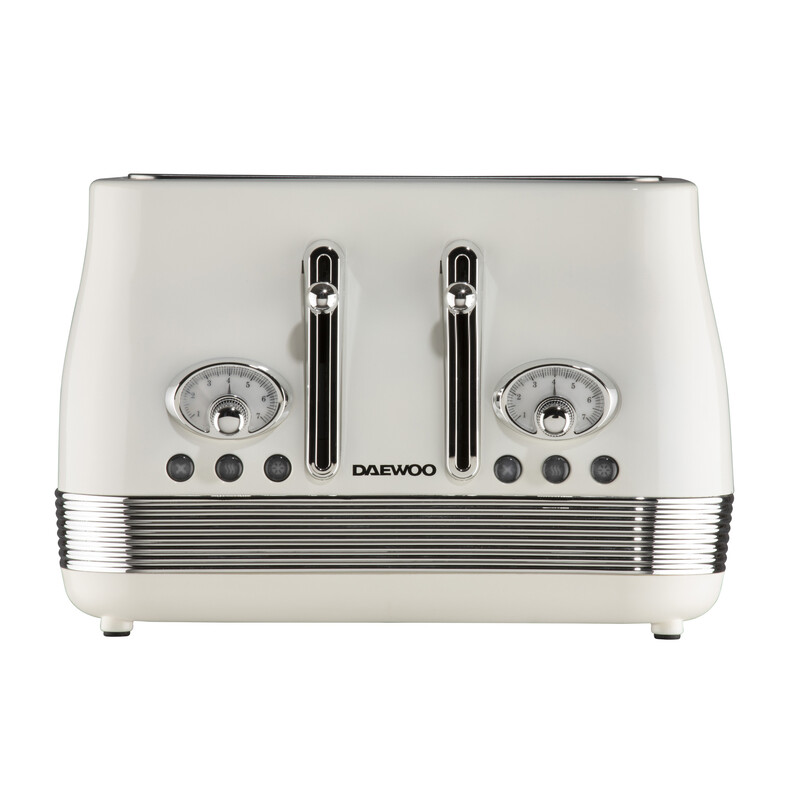 Denver 4 Slice Retro Toaster, Wide Slots, Buttermilk (Cream) - SDA2746GE