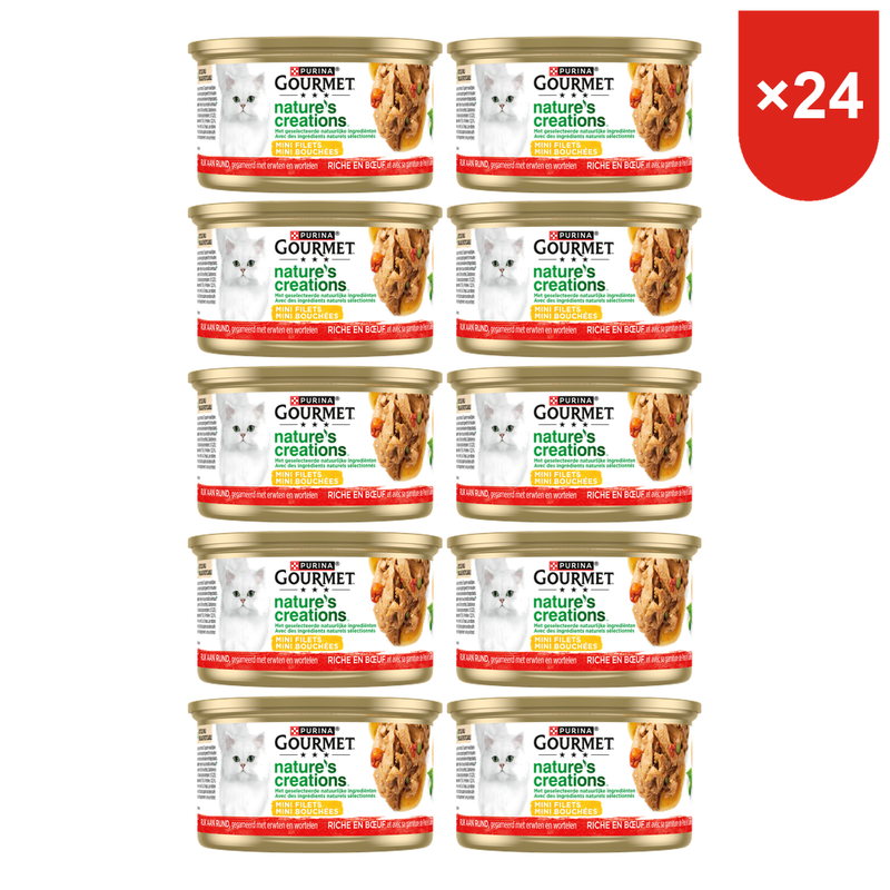 Gourmet Nature's Creation Nourriture pour chats Riche en bœuf 85 g * 24