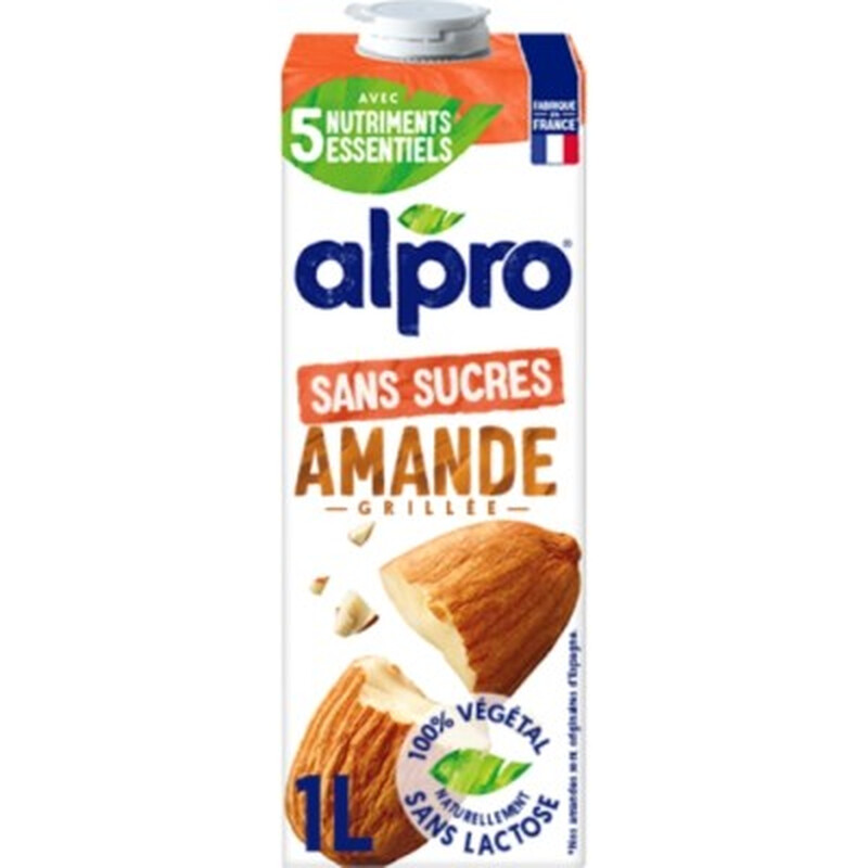 Boisson Végétale Lait D'amande Grillée Sans Sucres Alpro La Brique - vue 2