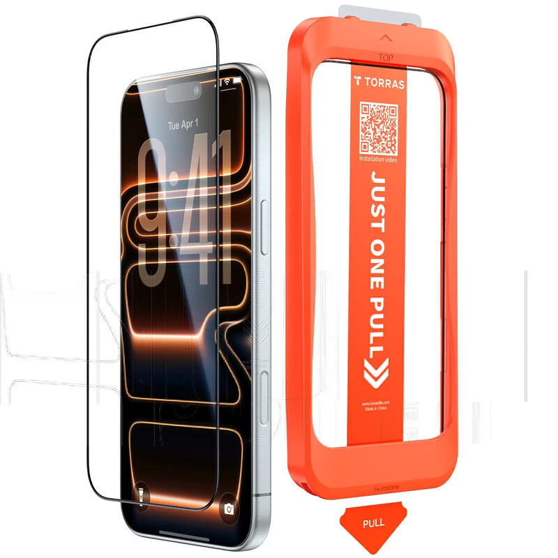 TORRAS Install Master privacy screenprotector iPhone 17 Pro - Black