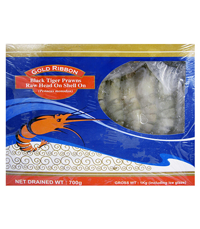 Gold Ribbon Black Tiger Prawns 16/20 1kg （Net 700g）