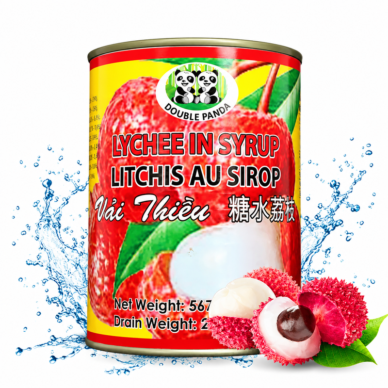 DOUBLE PANDA Lychee in siroop, blik 567 g