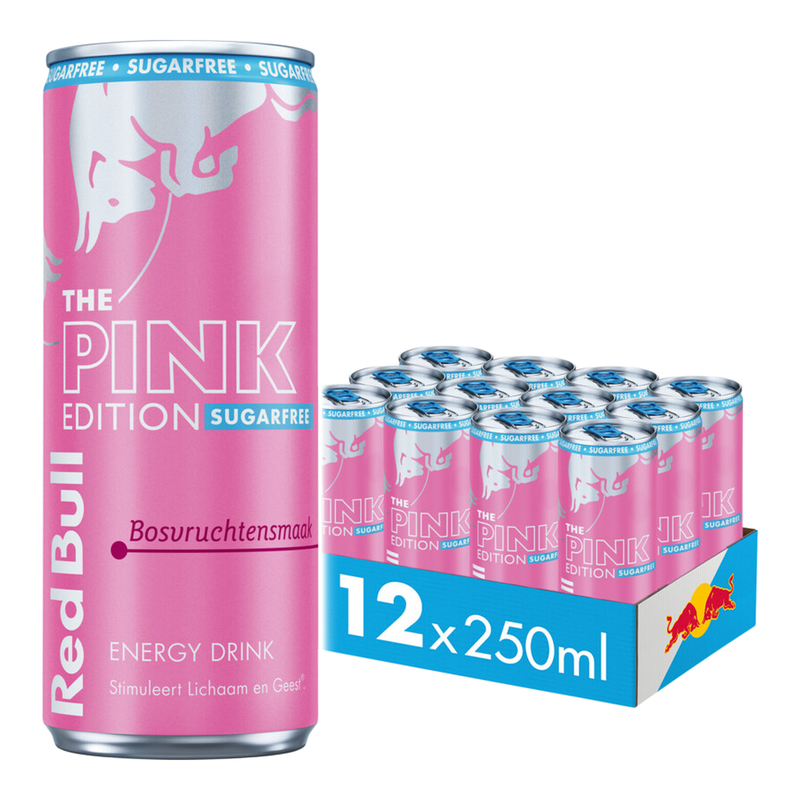 Red Bull Pink Edition Bosvrucht Energiedrank - 12 x 250 ml