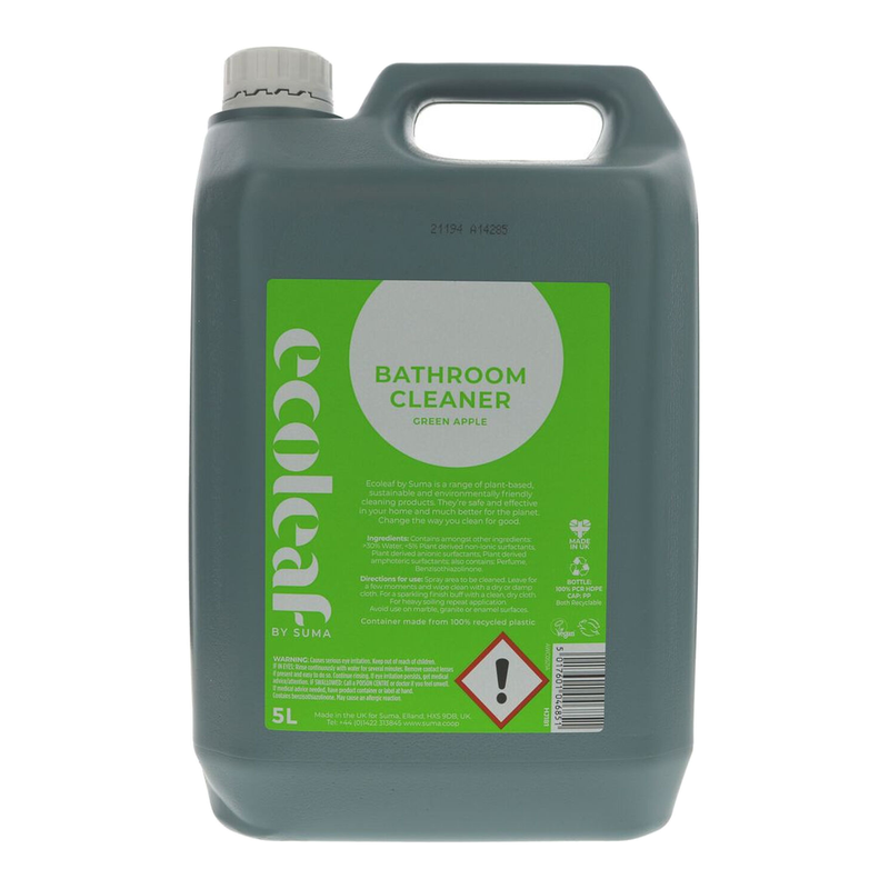 Ecoleaf by Suma Bathroom Cleaner, Green Apple, 5l