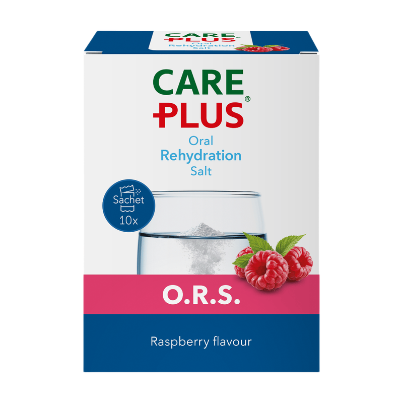 Care Plus O.R.S. - Oral Rehydration Salts, Framboos, 10 Sachets