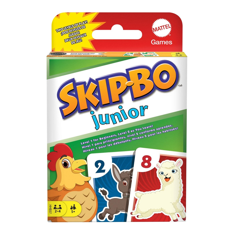 Mattel Skip-Bo Junior kaartspel - 2-4 spelers, leeftijd 5+