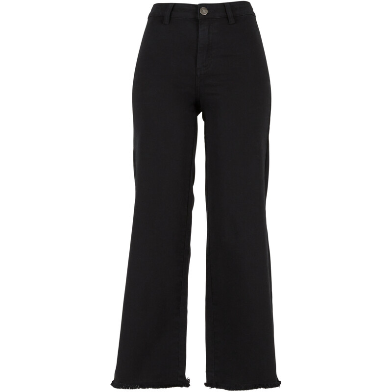 Urban Classics Damen Denim, Relaxed Straight Fit, schwarz