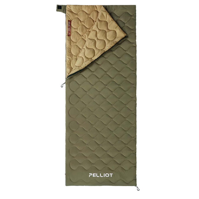 PELLIOT Outdoor-Schlafsack mit Primaloft-Isolierung, leichte Enveloppe für Erwachsene, tragbare Campingdecke, Grün