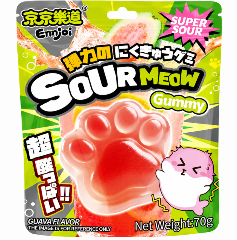 ENNJOI Sourmeow Fruchtgummi Guavengeschmack 70 g