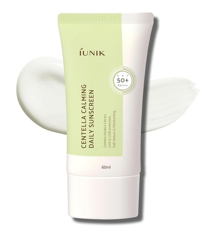 iUNIK Centella Kalmerende Vegan Hydraterende SPF 50+ PA++++ 60 ml Niet-plakkerig Geen Witte Effect Lichtgewicht Dagelijkse Zonnebrandcrème Riffbescherming UVA UVB Matte Finish Parfumvrij