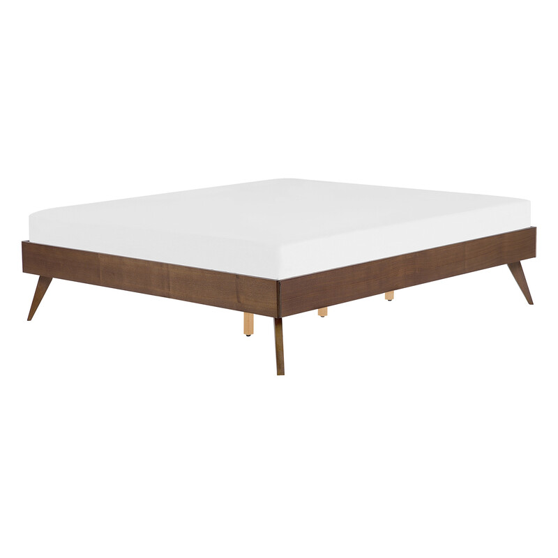Beliani Doppelbett (Eu-Standard) Aus Dunkelholz, Berric