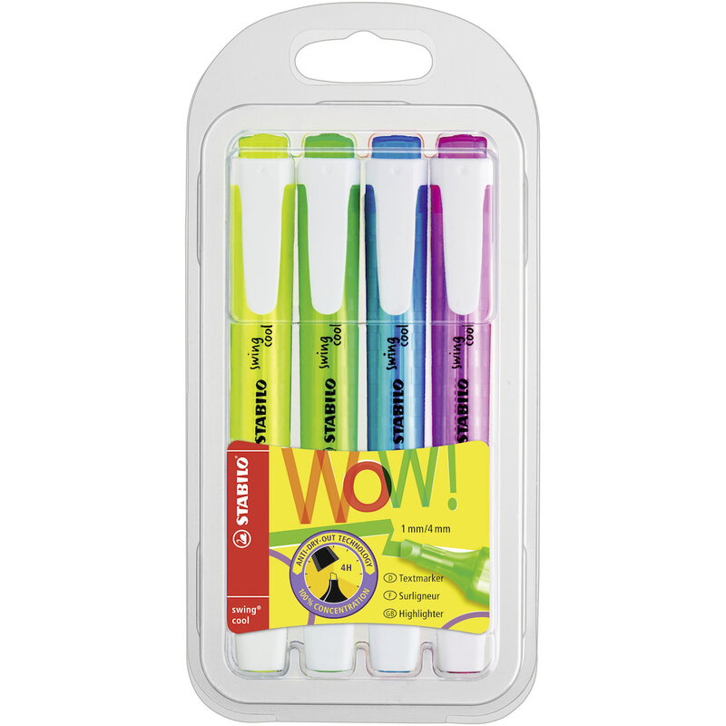 Swing Cool - Highlighter - Pack of 4 - Assorted Colours