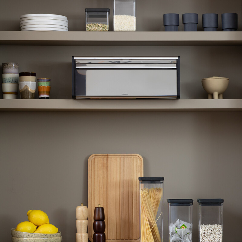 Fall Front Bread Bin- Brilliant Steel