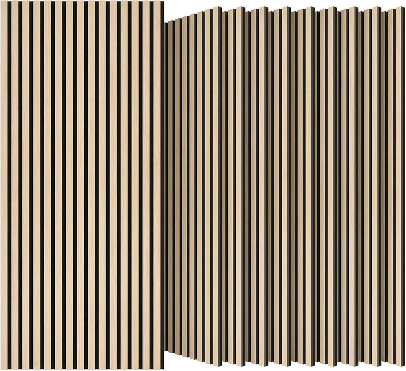 Premium Eiche 3D Holzlamellen Akustikpaneele (20er Set) | Umweltfreundliche Schallabsorbierende Wandkunst | Geräuschreduzierung & Echokontrolle für Home-Office & Studio
