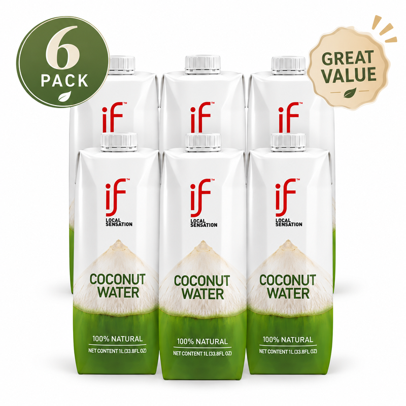 IF 100% kokoswater 1,0 L * 6 pakken