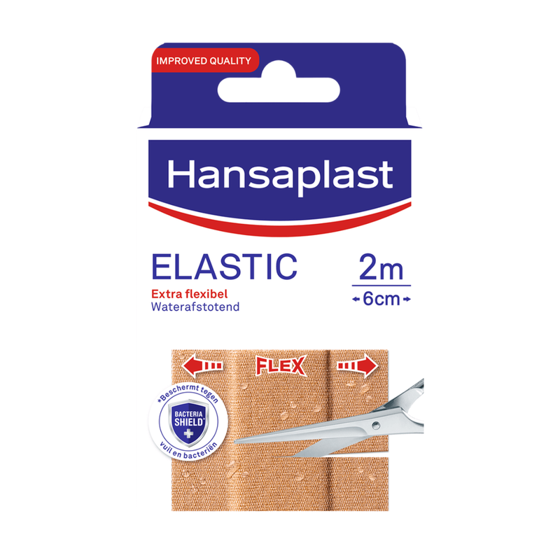 Hansaplast elastische pleisters - wondpleisters - wondverzorging - 2 m x 6 cm