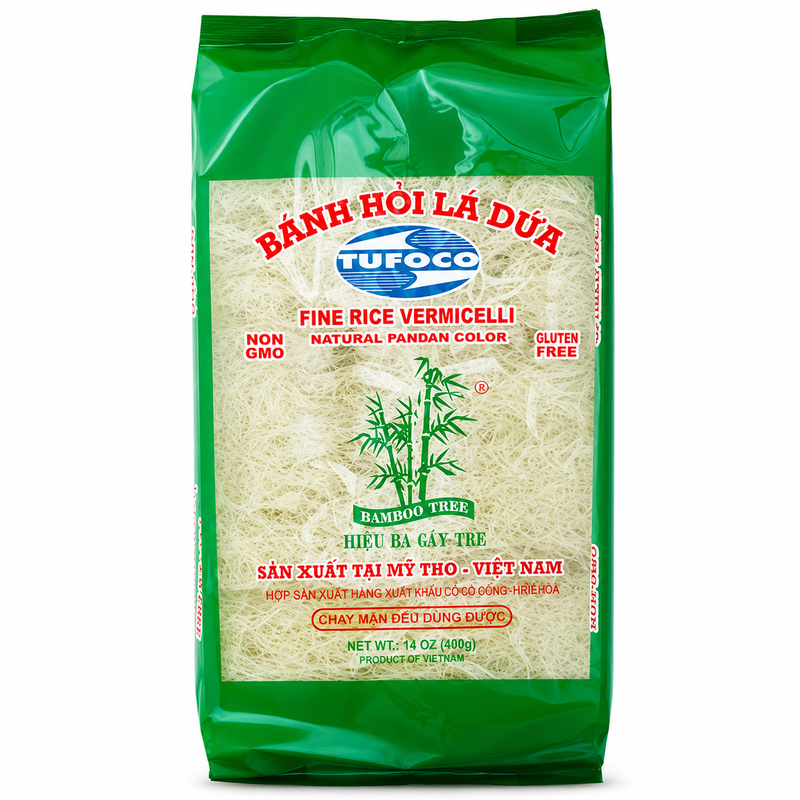 Bamboo Tree Vietnamese fine rijstvermicelli met pandan | Glutenvrije rijstnoedels 340 g
