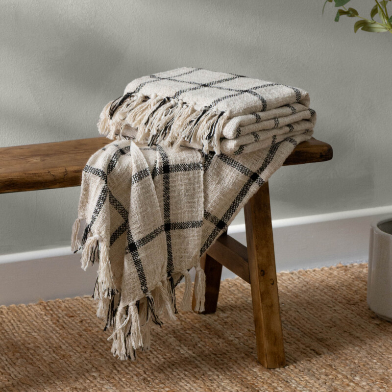 Throw Beni Natural/Black 130x180cm