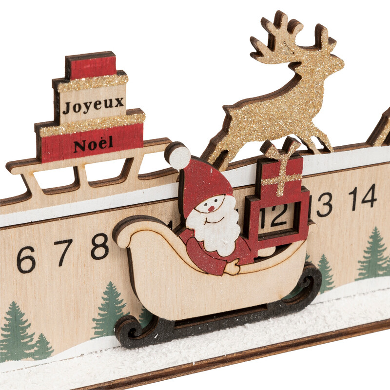 Feeric Houten Adventschaal - Rood, 40 cm