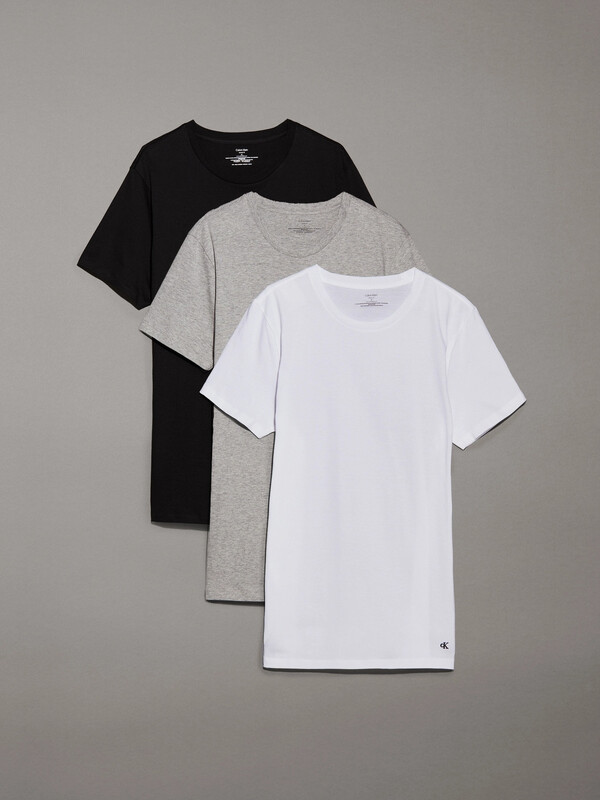 Calvin Klein 3 Pack Crewneck T-Shirt - Cotton Classics - Zwart, Wit, Grijs XXL