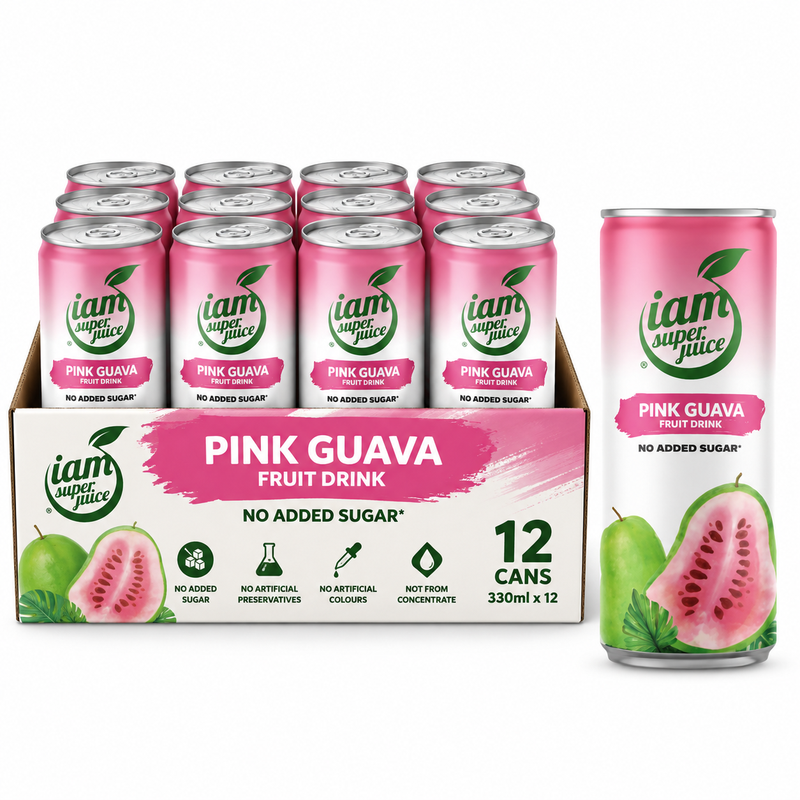 I am Super Juice roze guave 330 ml × 12 - zonder toegevoegde suikers
