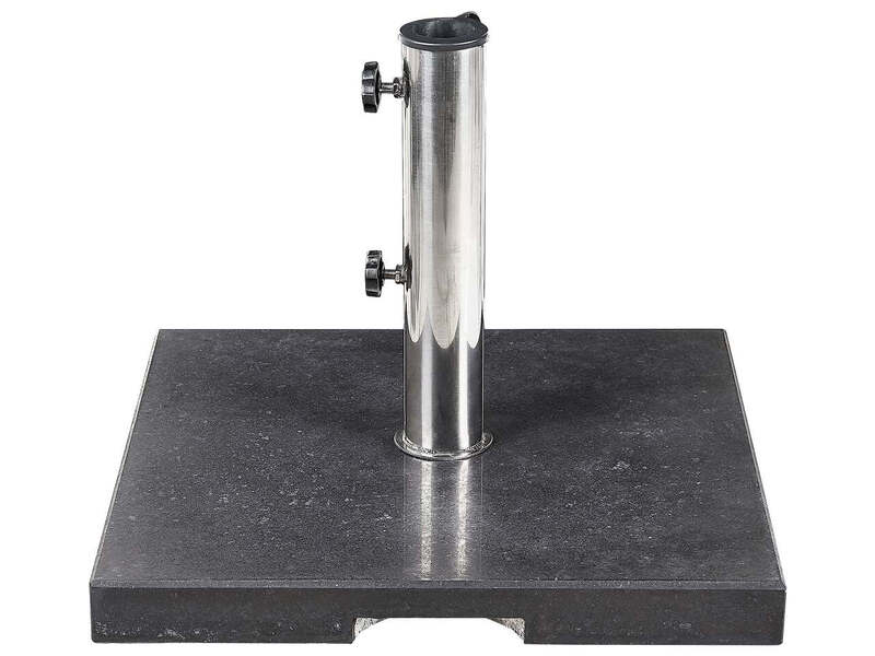 Beliani quadratischer Granitsockel, Sonnenschirmsockel, schwarz, CEGGIA