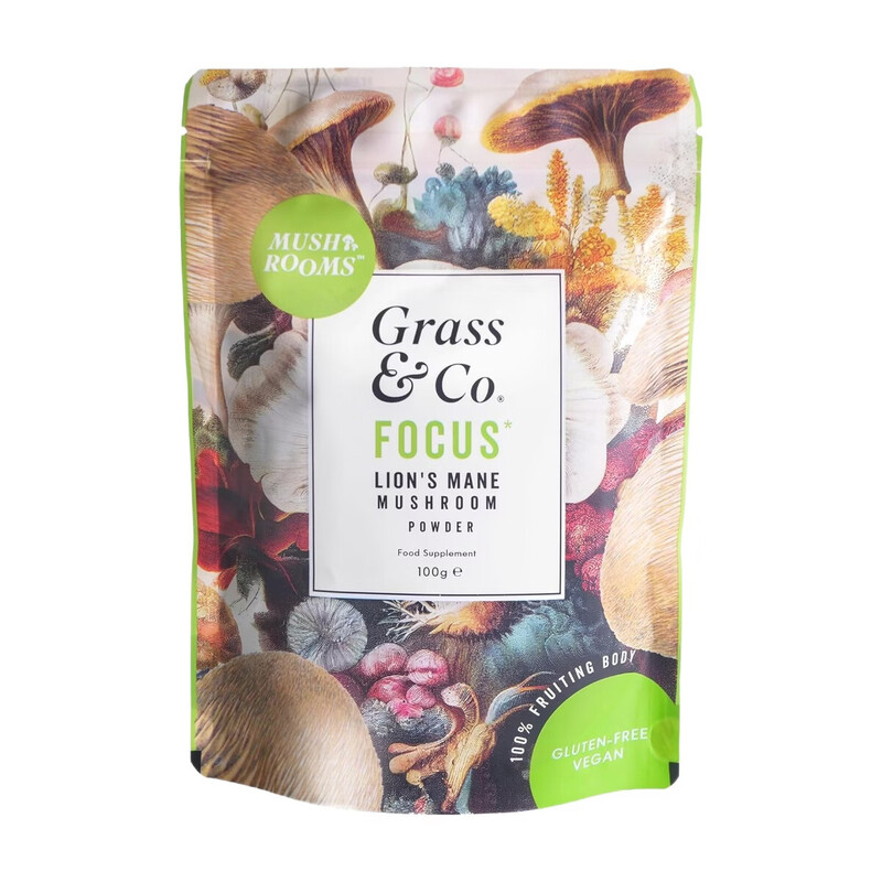 Focus Lion‘s Mane Nootropic Powder 2000mg with Ginseng Vegan Omega 3 B12 D3 Brain Sup