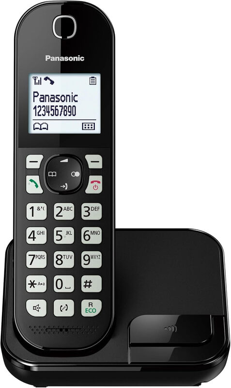 Panasonic KX-TGC450GB Digitales Schnurlostelefon mit beleuchteter Tastatur und Anrufbeantworter Schwarz 1 Einheit
