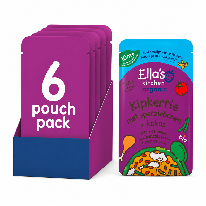 Ella's Kitchen BIO Kip Kerrie Sperziebonen Kokos 190 g x 6