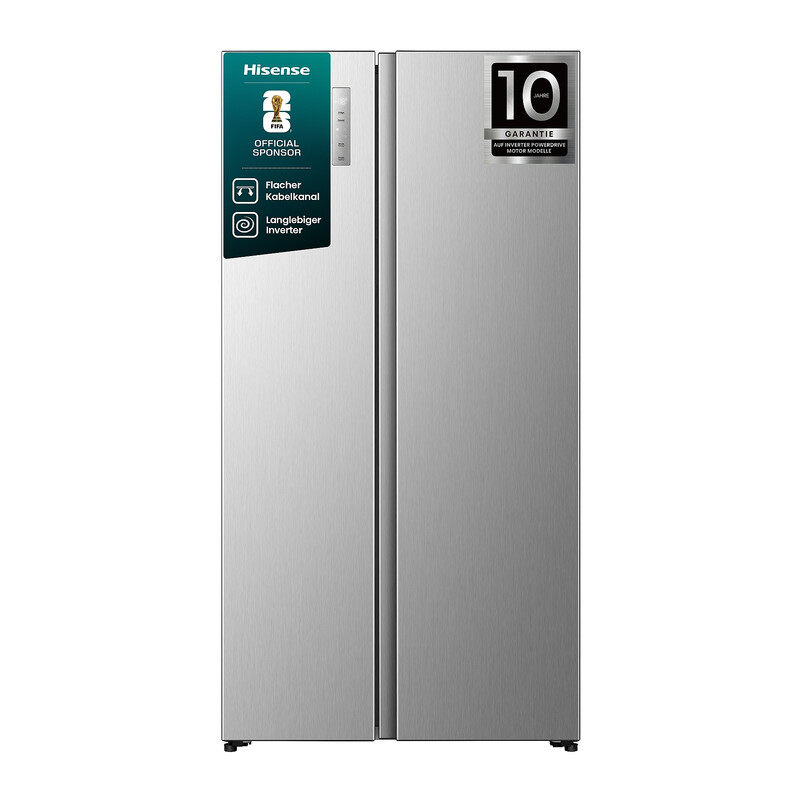 Hisense RS3P558NEIC Side-by-Side Kühl-Gefrierkombination, 2-türig, 544 Liter, grau [Energieeffizienzklasse C]