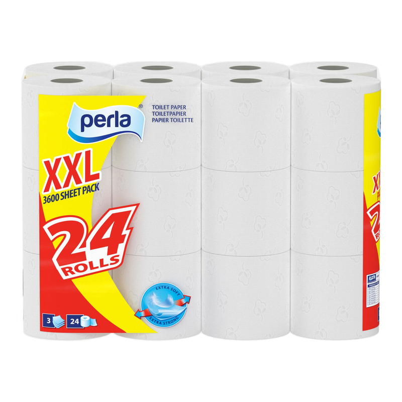 perla toiletpapier, 24 rollen, 3-laags