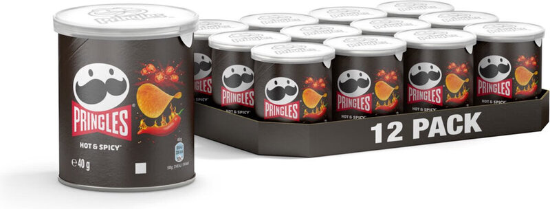 Pringles Hot&Spicy Crunchy Chips - 12 x 40 g