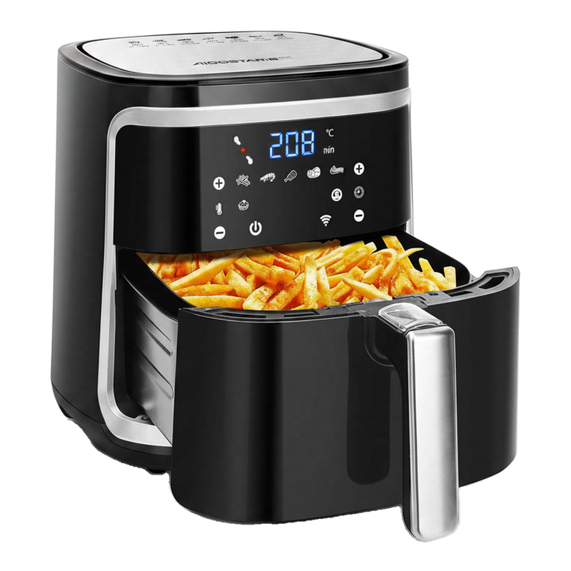 Aigostar 1900 W 7 l elektronische heteluchtfriteuse met dubbele pan zwart met wifi-functie VDE/Cube Smart