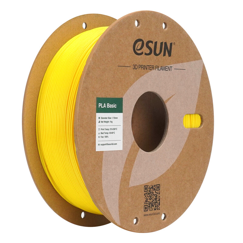 eSUN PLA-Basic 3D-printfilament 1,75 mm – Geel 1 kg, Hoge snelheid & hoge kosteneffectiviteit geüpgraded PLA 3D-filament voor de meeste printers snelle levering