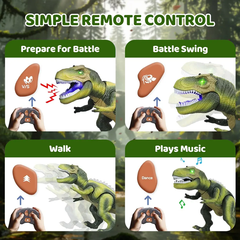 Robot dinosaurus speelgoed voor kinderen jongens 3+ grote T. Rex met licht en realistisch brulgeluid, afstandsbediening wandelende & dansende dinosaurus, elektronisch speelgoed voor kinderen, verjaardagscadeau voor kinderen jongens meisjes