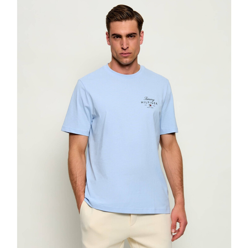 Tommy Hilfiger Logo Jersey Crew Neck T-Shirt - Breezy Blue