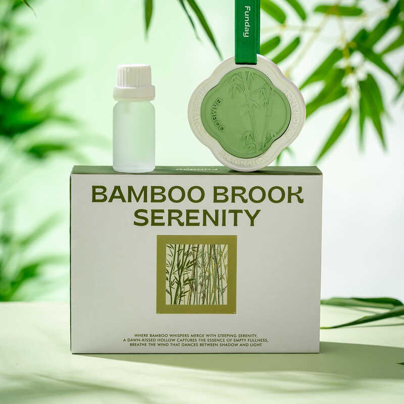 Void White Bamboo Stream Gypsum Hanging Plate Set - Misty Bamboo Grove, 10ML, 1 Set